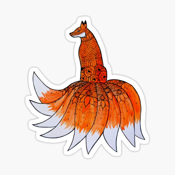 Kitsune Creature Stickers Redbubble - tenko the nine tailed fox hair roblox