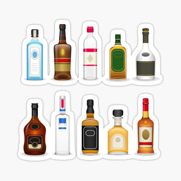 "Liquor Bottle Sticker" Sticker for Sale by austerlitzaz Redbubble