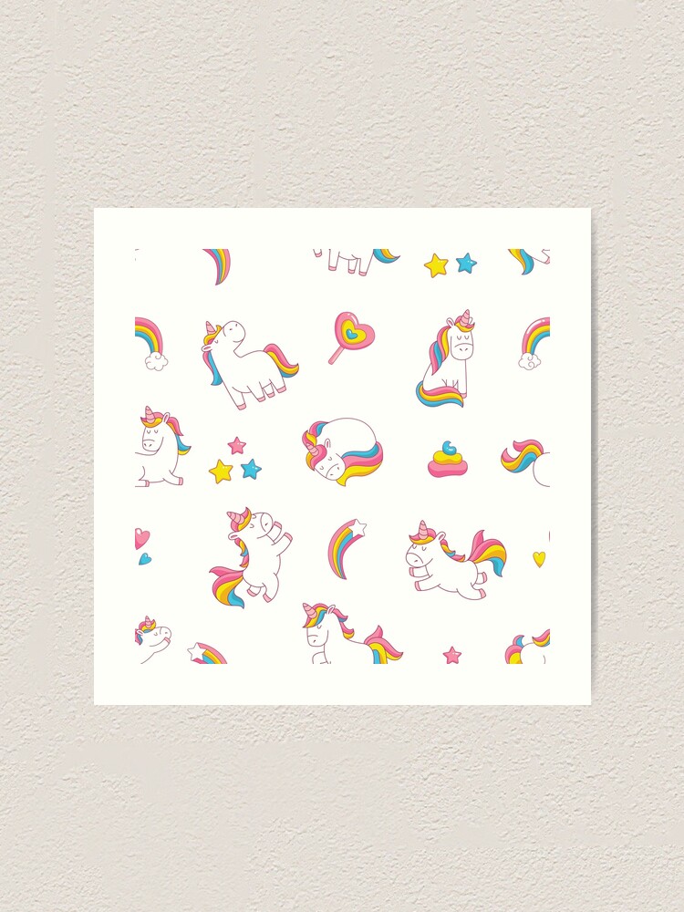 Alternate view of Cartoon Unicorn Print Art Print