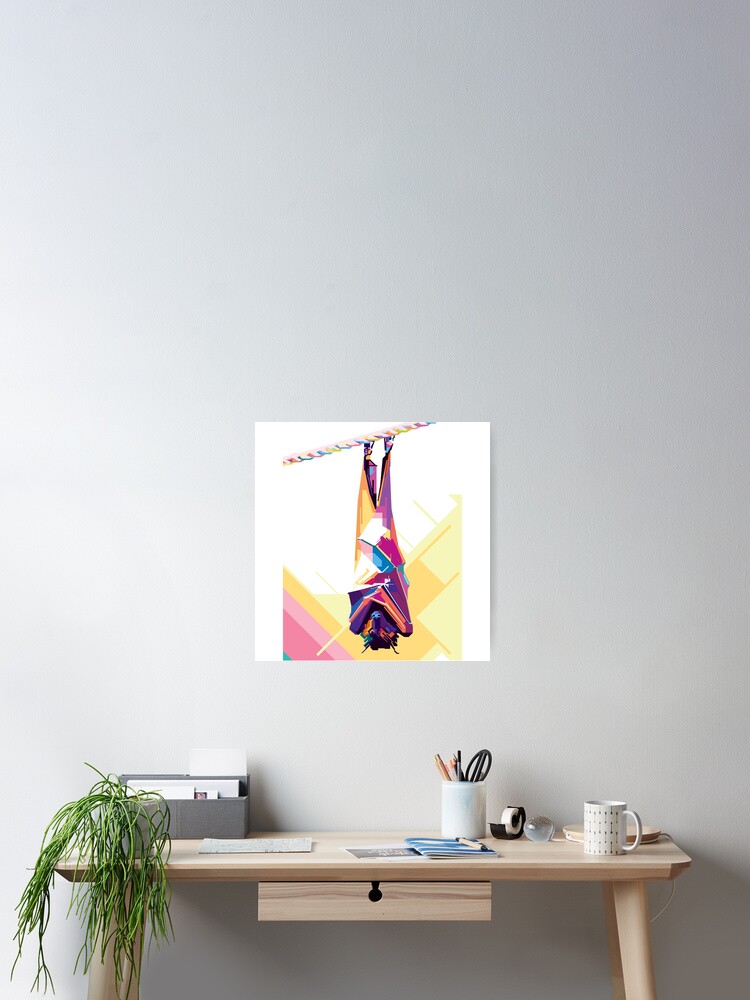 Thumbnail 2 of 3, Poster, Hanging Bat designed and sold by tekoba.