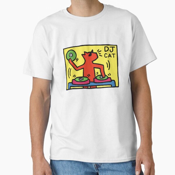 Item preview, DJ CAT KIETH ANIMAL HARING WHITE designed and sold by SuneeKeiko.