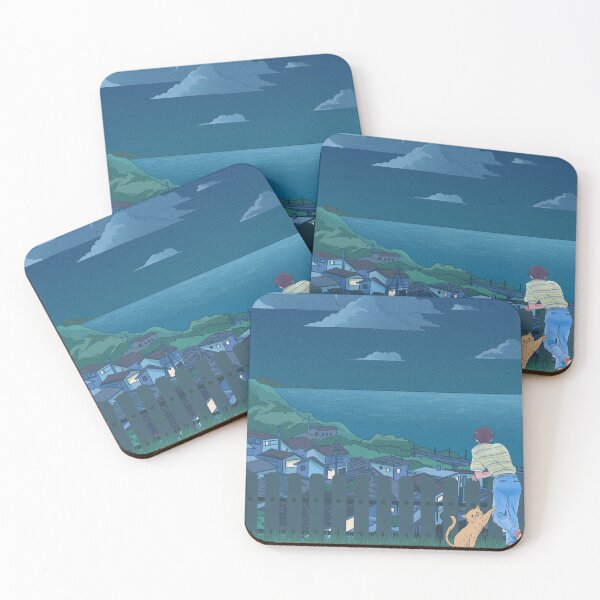 Item preview, Anime Evening Landscape On The Ocean designed and sold by MadameHiro.