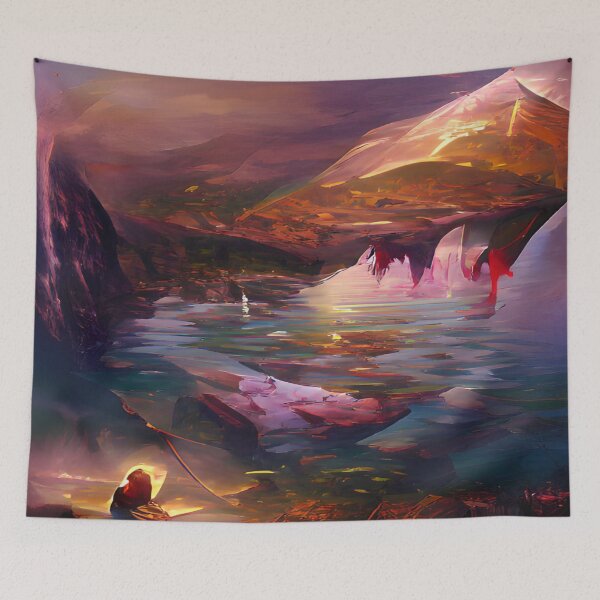 Item preview, River inside cave designed and sold by LionsDenForUs.