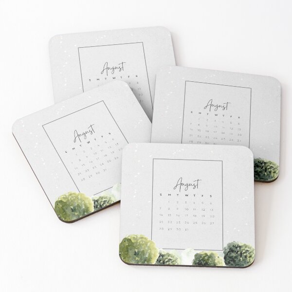 Item preview, Monthly Calendar 2022 Aesthetic - Green - August  designed and sold by Levated.