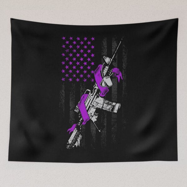 Item preview, Alzheimers Awareness Flag American Ribbon Military Alzheimers Awareness Peach Ribbon Warrior  designed and sold by OtiliaNikolaus.