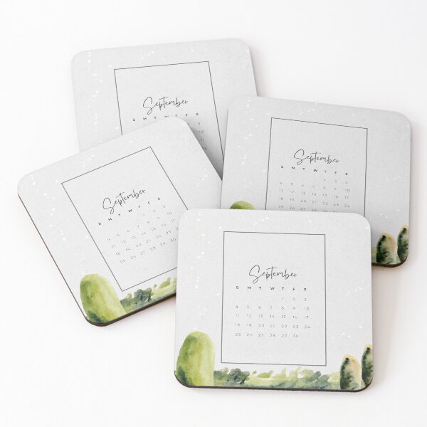 Item preview, Monthly Calendar 2022 Aesthetic - Green - September designed and sold by Levated.
