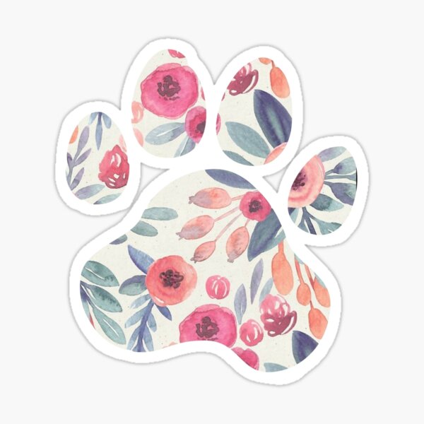 Muted Watercolor Paw Print Sticker