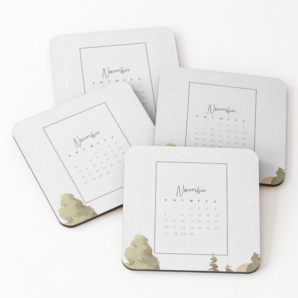 Item preview, Monthly Calendar 2022 Aesthetic - Green - November designed and sold by Levated.