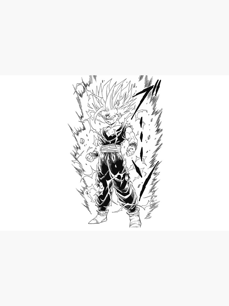 Goku Young Songoku Dragon Ball DBZ Anime drawing black and white | Art  Board Print