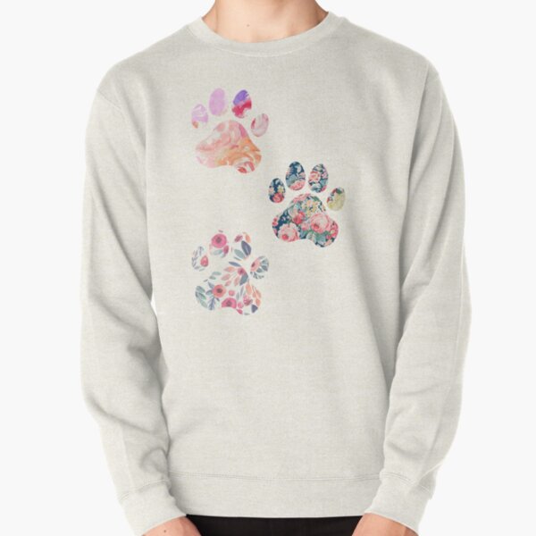 Floral Paw Print Trio Pullover Sweatshirt