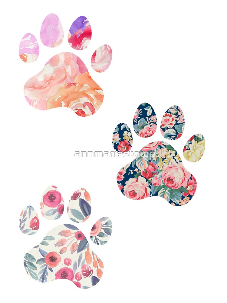Thumbnail 2 of 2, Baby One-Piece, Floral Paw Print Trio designed and sold by annmariestowe.