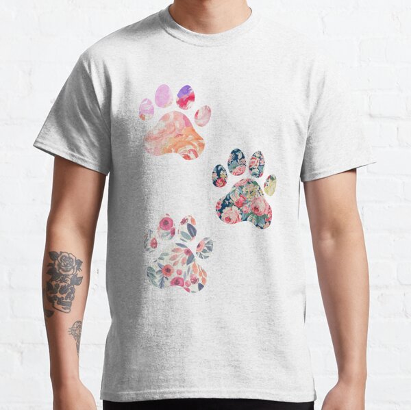 Floral Paw Print Trio Classic T-Shirt