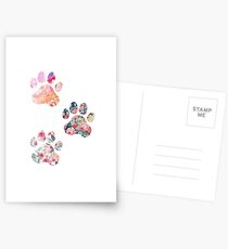 Blumenpfotenabdruck-Trio Postkarten
