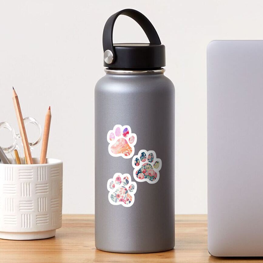 Floral Paw Print Trio Sticker