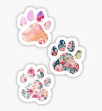 Floral Paw Print Trio Sticker