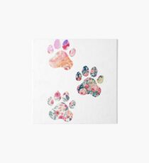 Floral Paw Print Trio Art Board