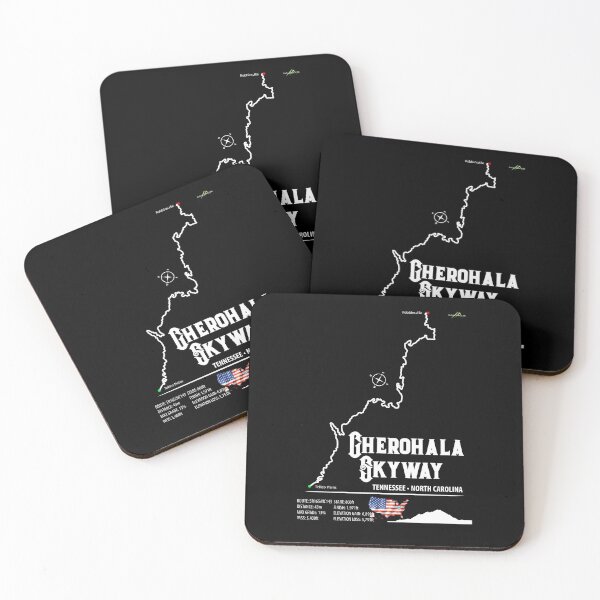 Item preview, Cherohala Skyway National Scenic Byways Tennessee, North Carolina Motorcycle Trail Map Sticker T-Shirt 03 designed and sold by OuterShellUK.