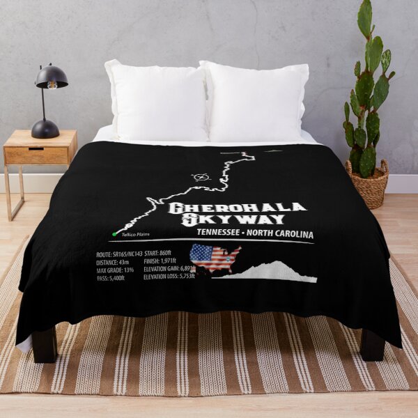 Item preview, Cherohala Skyway National Scenic Byways Tennessee, North Carolina Motorcycle Trail Map Sticker T-Shirt 03 designed and sold by OuterShellUK.