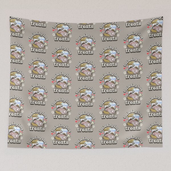 Item preview, Fueled By Love And Treats Fun Pet Dog Slogan US Spelling designed and sold by TrulyEpoque.