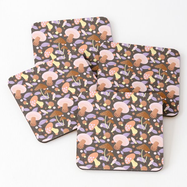 Item preview, Brown and purple mushroom pattern designed and sold by Home Cyn Home.