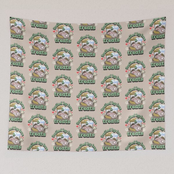 Item preview, Green Fuelled By Love And Treats Fun Pet Dog Slogan UK Spelling designed and sold by TrulyEpoque.
