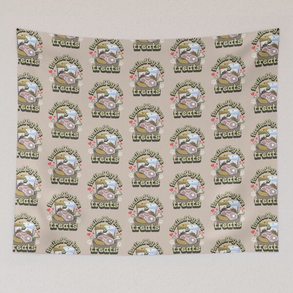 Item preview, Yellow Fuelled By Love And Treats Fun Pet Dog Slogan UK Spelling designed and sold by TrulyEpoque.