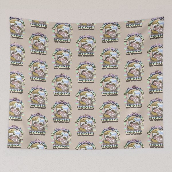 Item preview, Pastel Rainbow Fuelled By Love And Treats Fun Pet Dog Slogan UK Spelling designed and sold by TrulyEpoque.