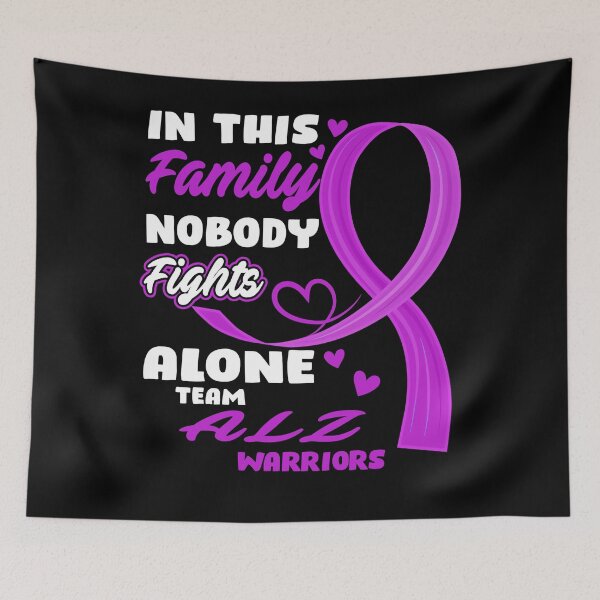 Item preview, Alzheimers Awareness In This Family Nobody Fights Alone Team ALZ Warriors  designed and sold by OtiliaNikolaus.