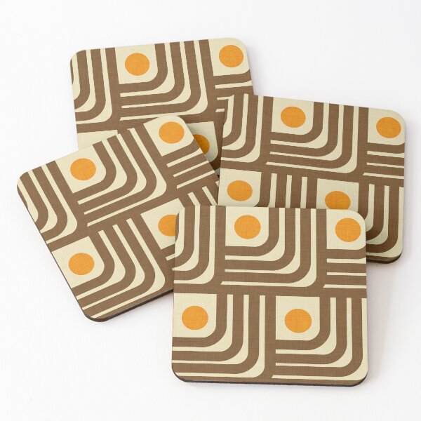 Item preview, 70s Curve Lines Brown Orange designed and sold by susycosta.