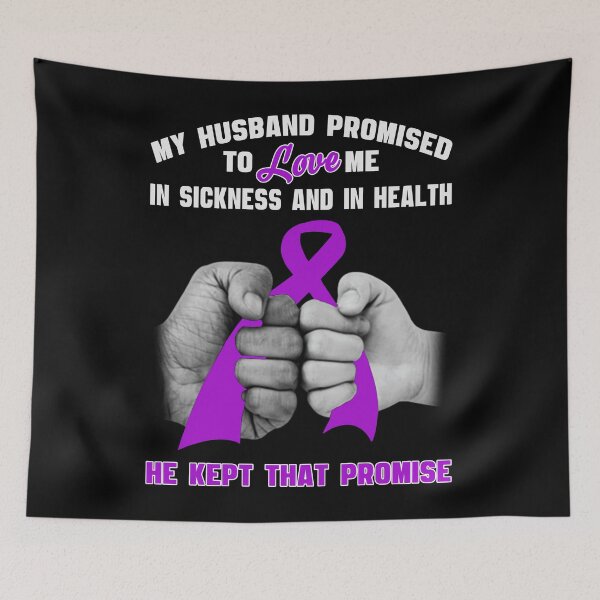 Item preview, Alzheimers Awareness My Husband Promised To Love Me Sickness Health Alzheimers Awareness Peach Ribbon Warrior  designed and sold by OtiliaNikolaus.