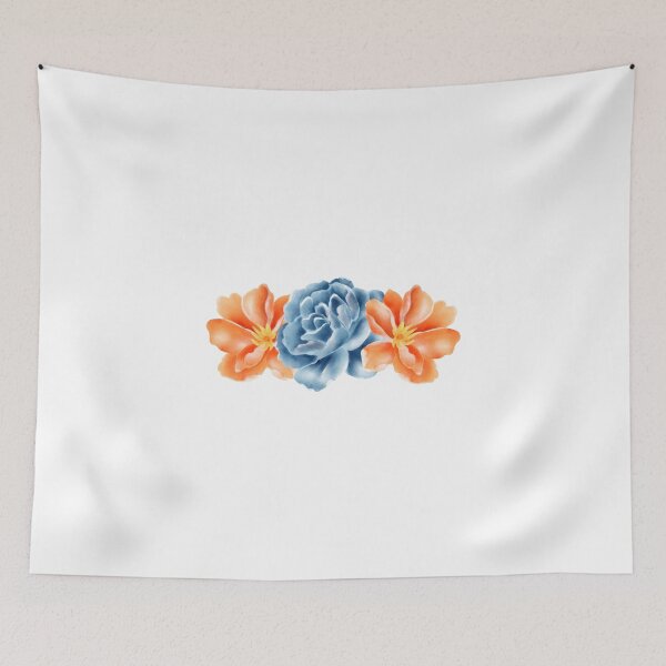 Item preview, orange and blue flowers designed and sold by JAG2B.