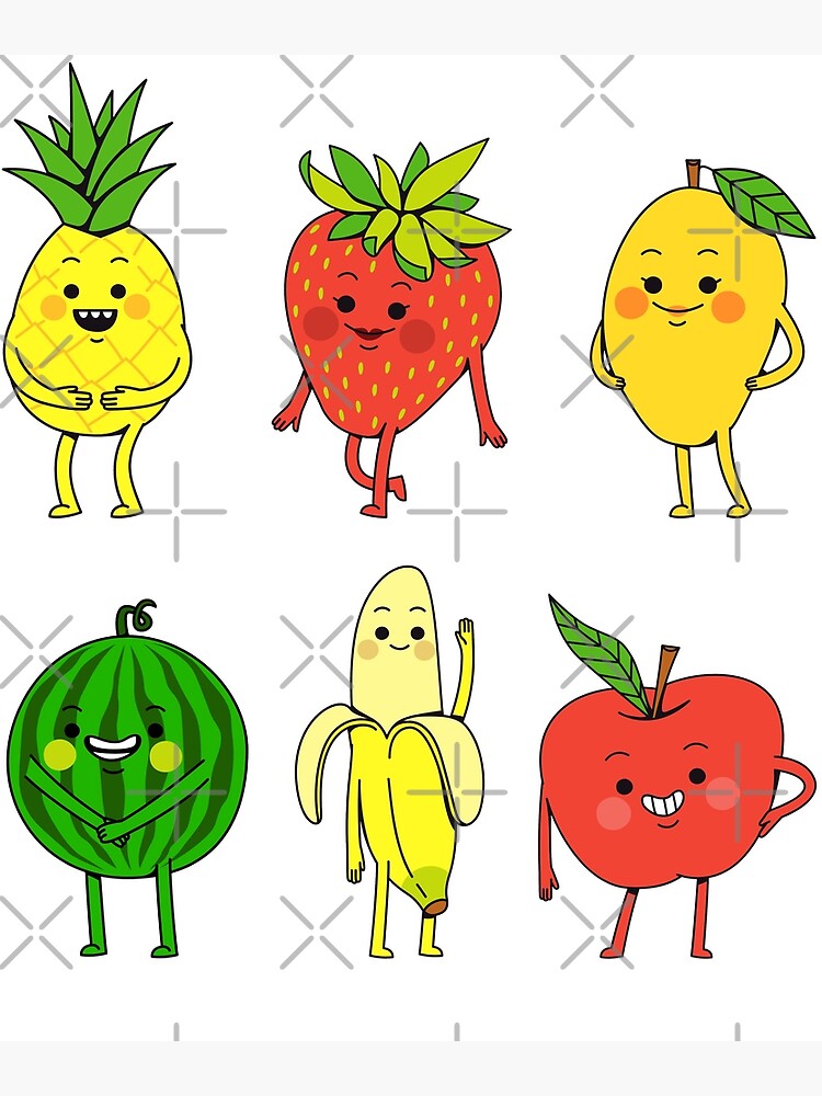 "Cute Fruits And Vegetables Emojis" Poster for Sale by Jovan32 Redbubble