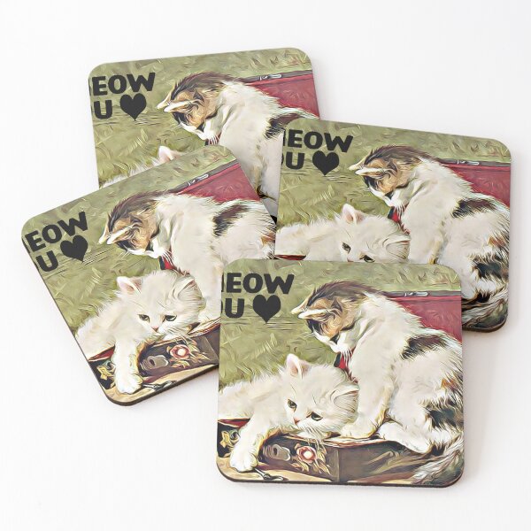 Item preview, Caring cat couple artwork designed and sold by DopeDesign111.