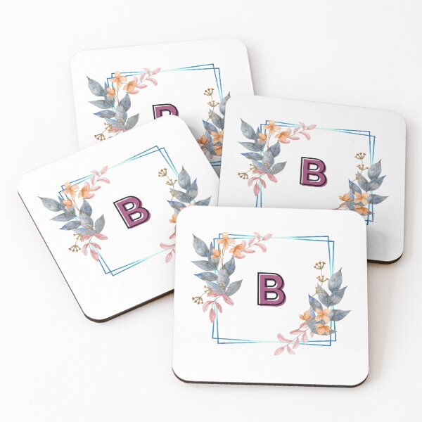 Artikelvorschau, Initial B Flowers Design, Monogramm mit Blumen, erste Geschenke für Her- entworfen und verkauft von bartdesigner.