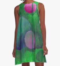 Greenish Sphere A-Line Dress