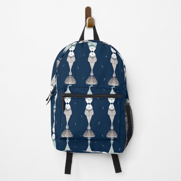 Item preview, Fish and coral navy stripes designed and sold by DreamKaracters.