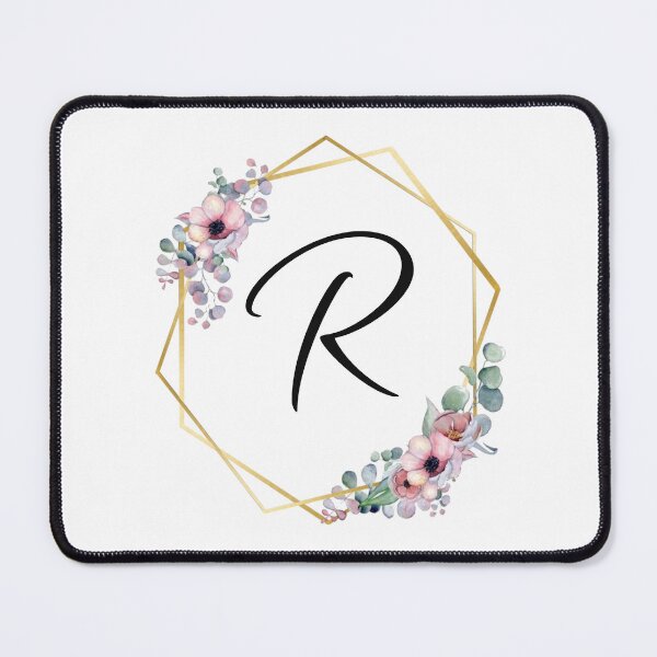 Item preview, Monogram Letter R | Lilac Flowers with Golden Edges designed and sold by JustSeasons.