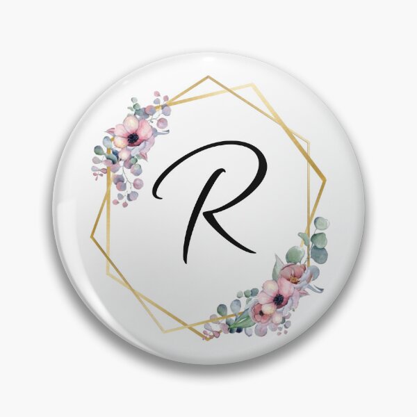 Artikelvorschau, Monogrammbuchstabe R | Lila Blüten mit goldenen Rändern entworfen und verkauft von JustSeasons.