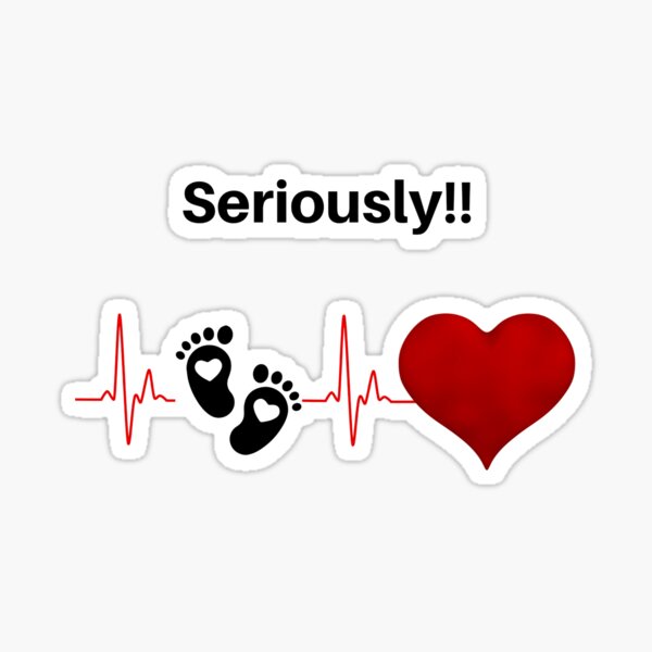 Heartbeat Seriously!! Unique Baby Footprint Design Sticker