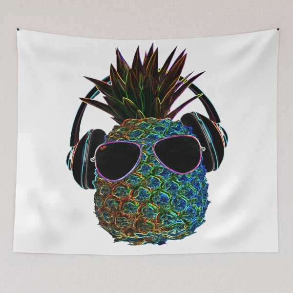 Item preview, Pineapple listening to music designed and sold by DEX DESIGNS.