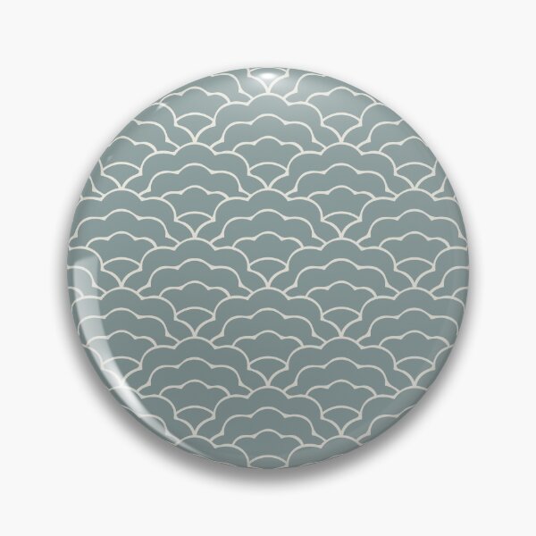 Item preview, Japanese Scallop Wave - Alabaster White + Vintage Blue designed and sold by NolkDesign.