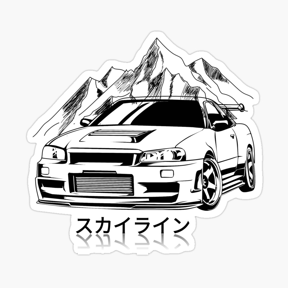 How To Draw A NISSAN SKYLINE GT-R R34 Step By Step