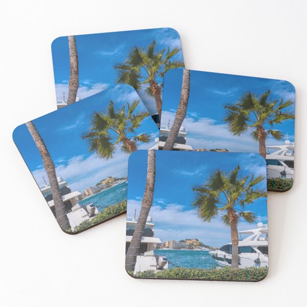 Item preview, Denia Spain Marina Harbour Yachts Castle and Palm Trees designed and sold by acceleratorhams.