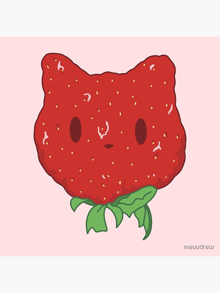 "red strawberry cat aesthetic dollette coquette pack" Art Print for