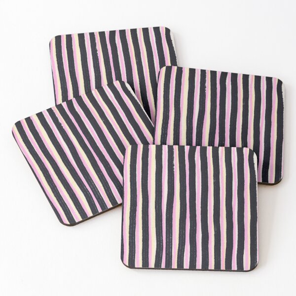 Item preview, Vertical black, pink and yellow striped pattern with paper structure designed and sold by patterncrow.