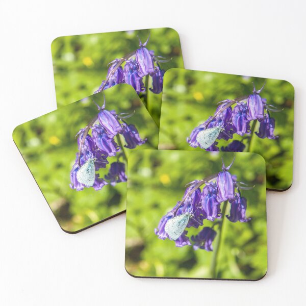 Item preview, Ilston Woods White Butterfly on Bluebell Flowers designed and sold by Cameranick.