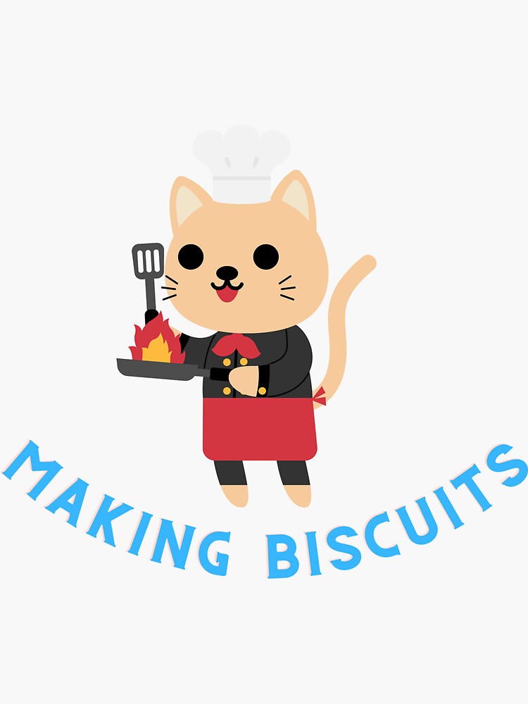 "Cat making biscuits ( Making Biscuits )" Sticker for Sale by