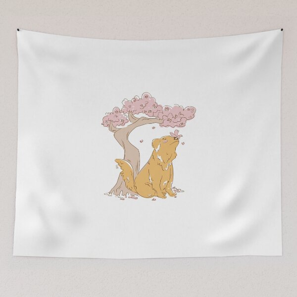 Item preview, dog-with-sakura-tree designed and sold by JAMALSTORE92.