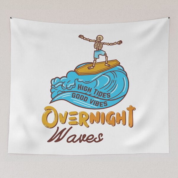 Item preview, Overnight Waves Funny Skeleton Surfing designed and sold by Shop801.
