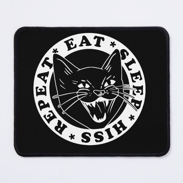 Item preview, Eat Sleep Hiss Repeat Funny design for cat lovers designed and sold by SusanaDesigns.